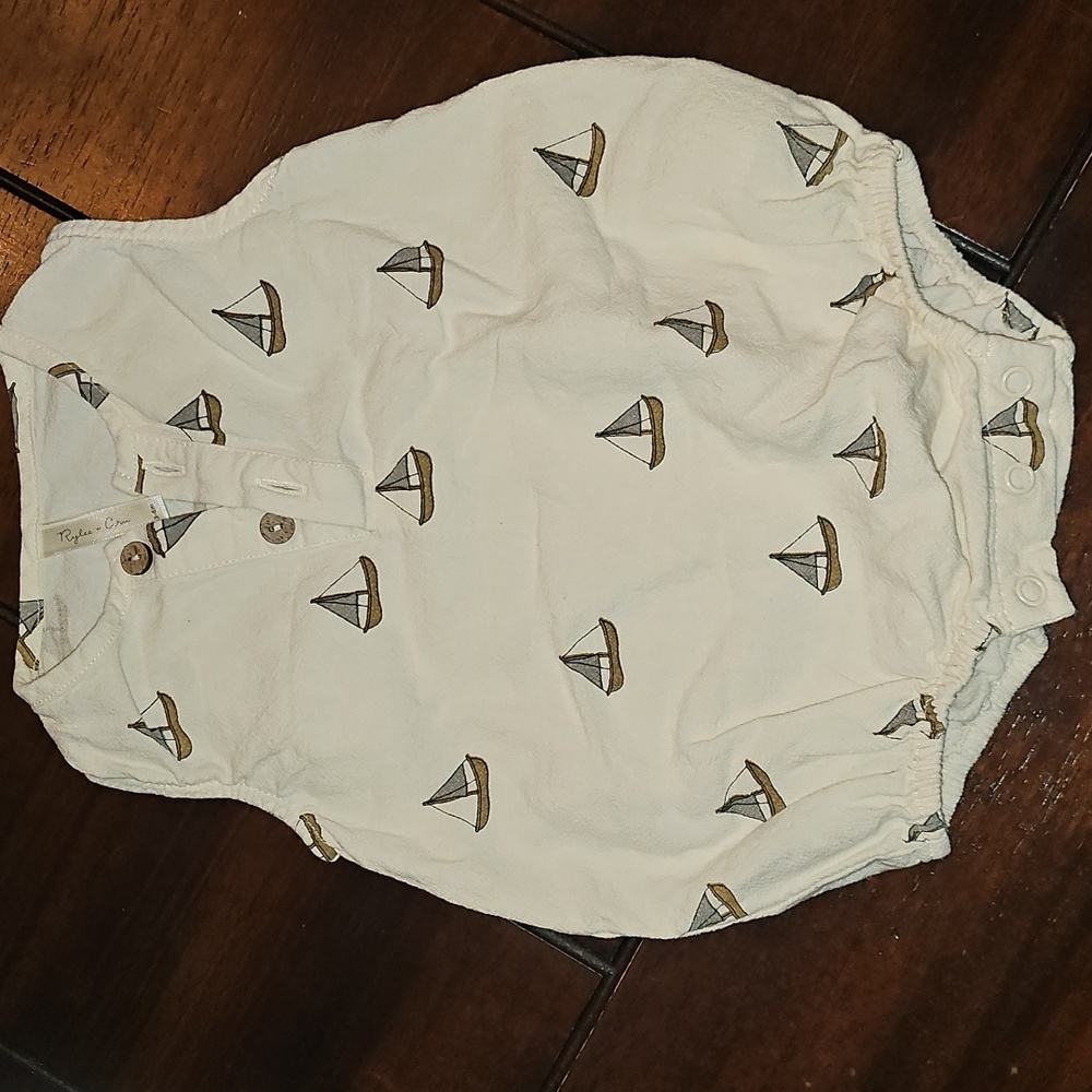 Rylee Cru Sailboat Print Baby Romper